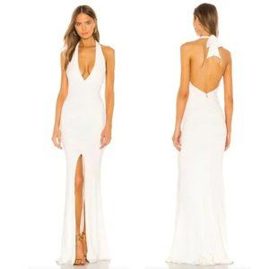 x REVOLVE Illegal Halter Gown in White Nookie NWT